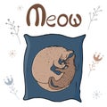 Cosy vector illustration - Cat and kitten